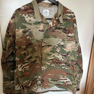 Authentic SNC Manufacturing Army Combat Uniform Coat Unisex Camo Oahu Military L